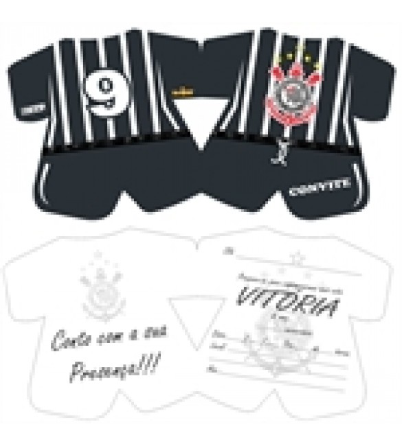 Convite Aniversario Corinthians c/ 8 unid